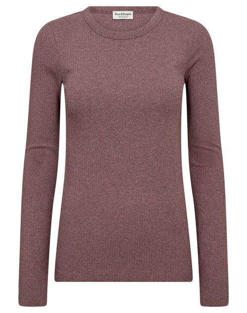 BRUUN & STENGADE T-SHIRT, BS MARGRETHE LANGÆRMET T-SHIRT, PLUM